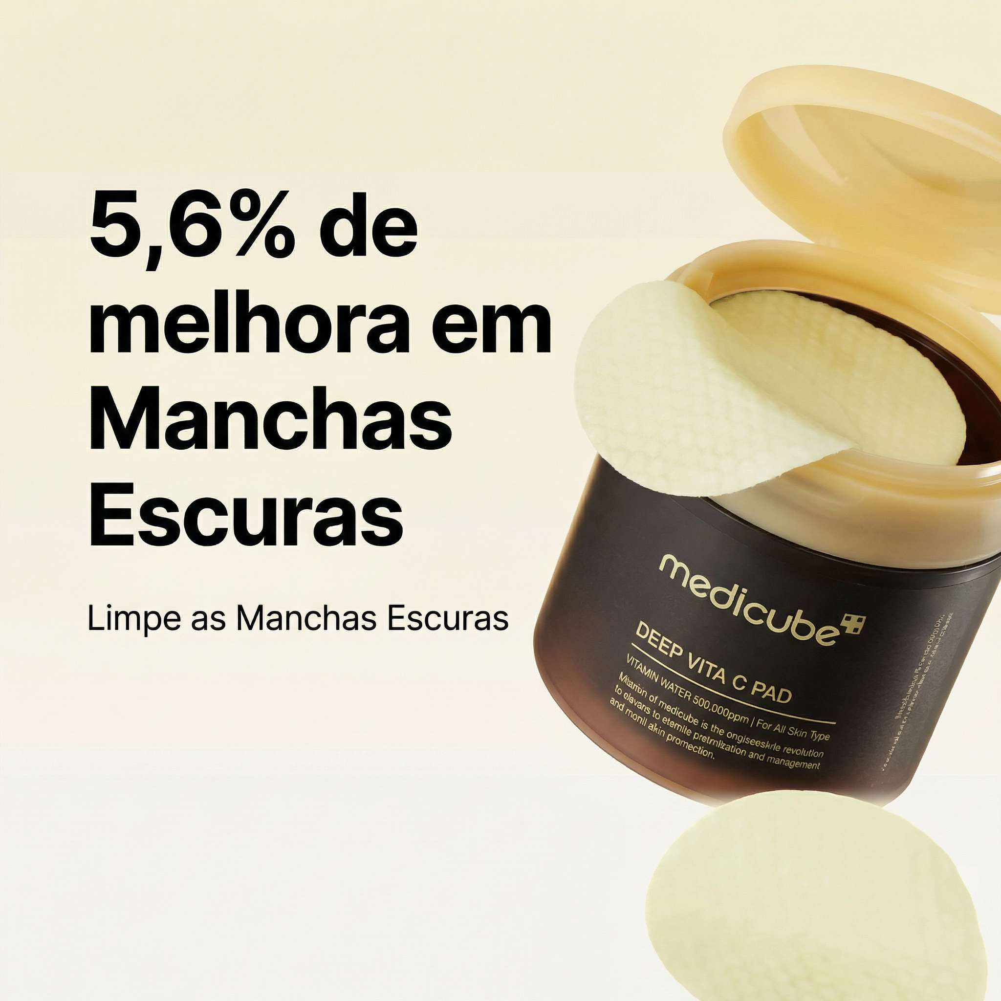 Pads tonificantes Medicube com vitamina C e Sea Buckthorn para cuidado diário da pele.