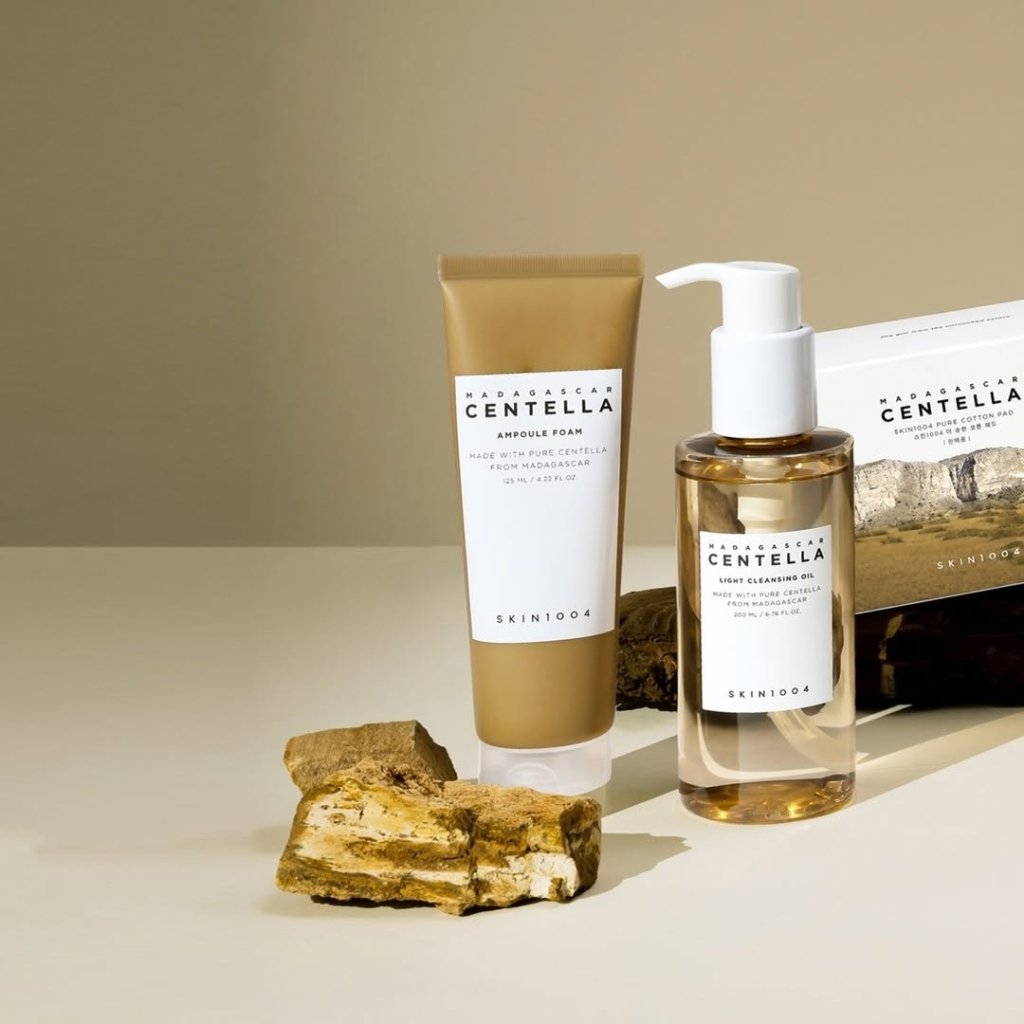 Duo de limpeza coreano com óleo e espuma facial
