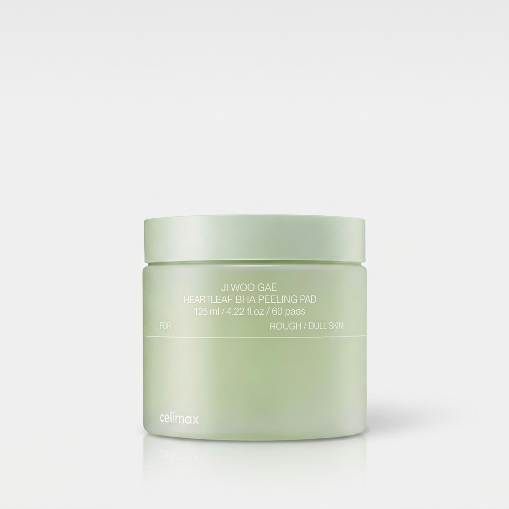 Disco Esfoliante Celimax Heartleaf BHA para controle da oleosidade e limpeza dos poros.