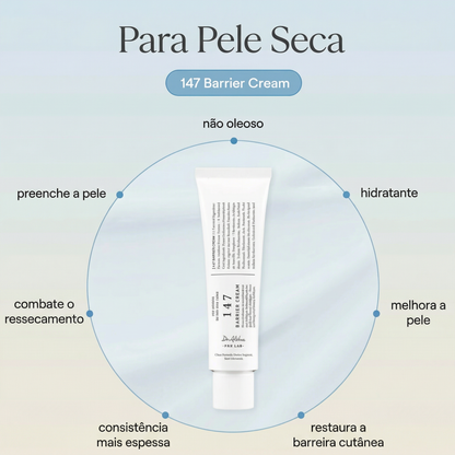 Barrier 147 Cream com textura cremosa e acabamento sedoso sem sensação pesada.