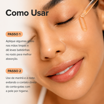 Sérum facial com ginseng e ácido hialurônico
