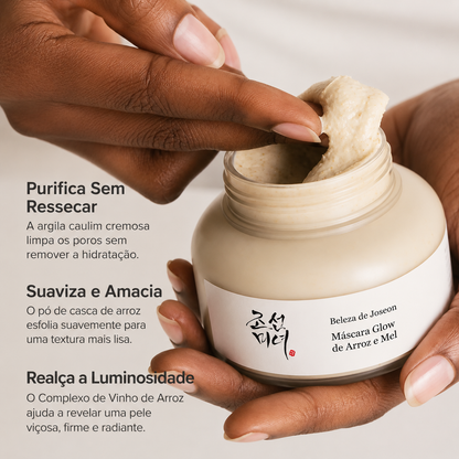 Máscara facial com mel e kaolin para limpeza dos poros