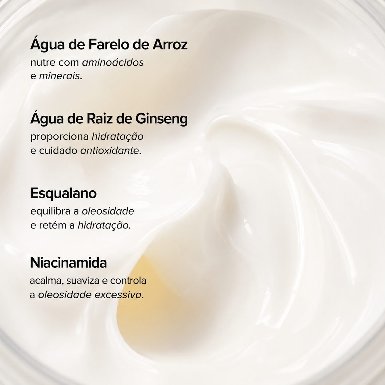 Creme hidratante antissinais com esqualano e ginseng