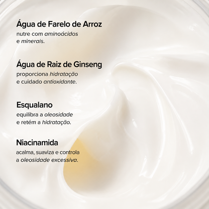 Creme hidratante antissinais com esqualano e ginseng