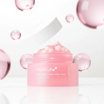 Creme facial Medicube com textura dupla personalizável para cuidado diário da pele.