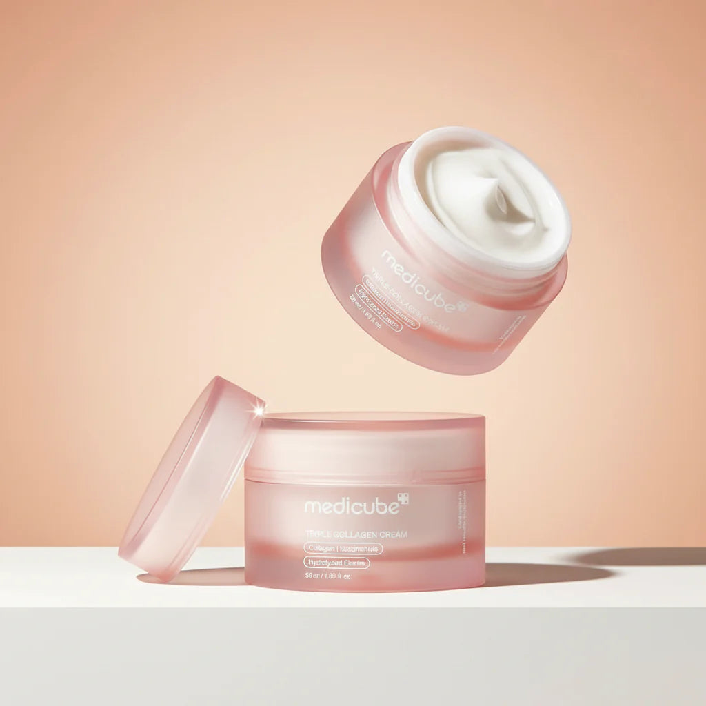 Creme hidratante Medicube Triplo Colágeno para pele mais firme, macia e revitalizada.