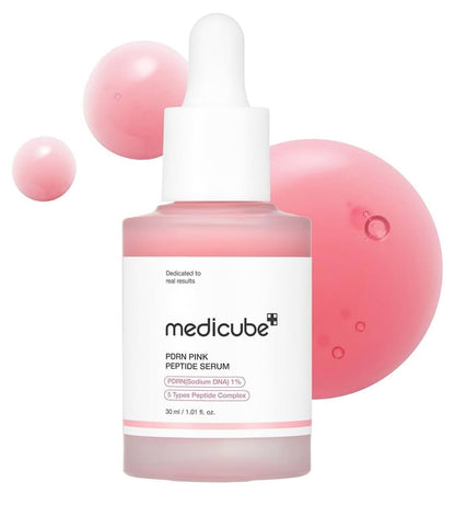 Medicube PDRN Pink Peptide auxilia na firmeza, brilho natural e cuidado antissinais da pele.
