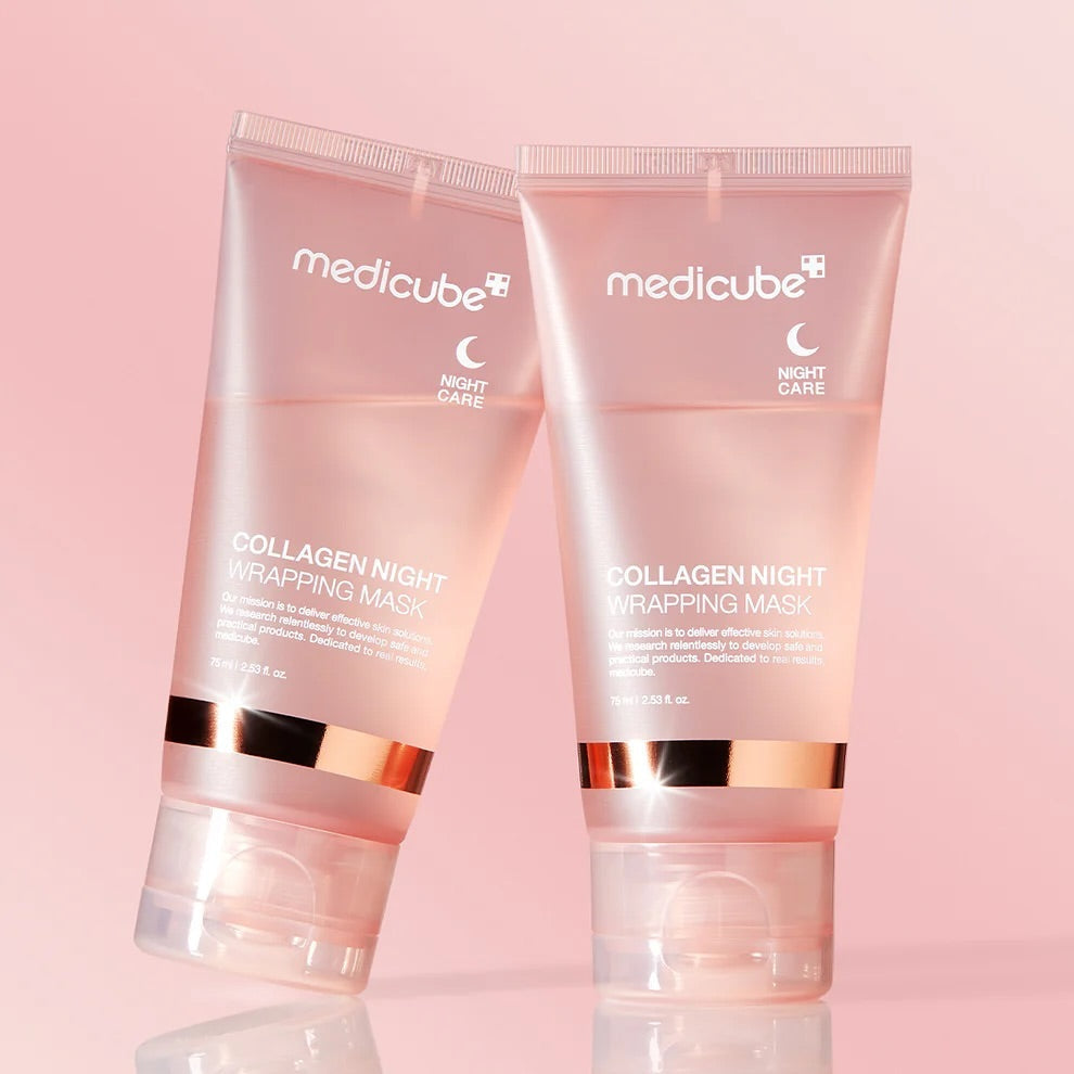 Máscara noturna peel-off Medicube com niacinamida e ceramidas para pele macia e luminosa.
