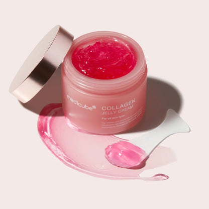 Creme gel coreano Medicube com textura leve e rápida absorção para pele radiante.