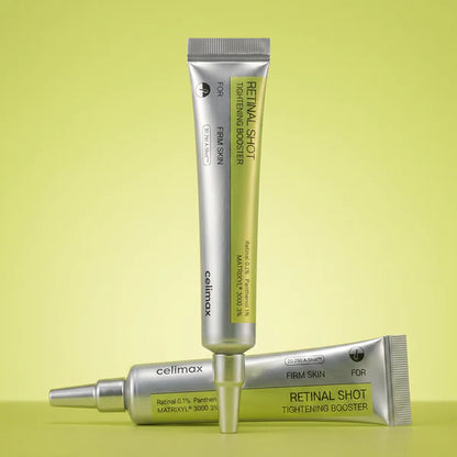 Tratamento facial Celimax com retinal lipossomal e peptídeos para rugas e textura da pele.