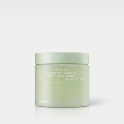 Disco Esfoliante Celimax Heartleaf BHA para controle da oleosidade e limpeza dos poros.