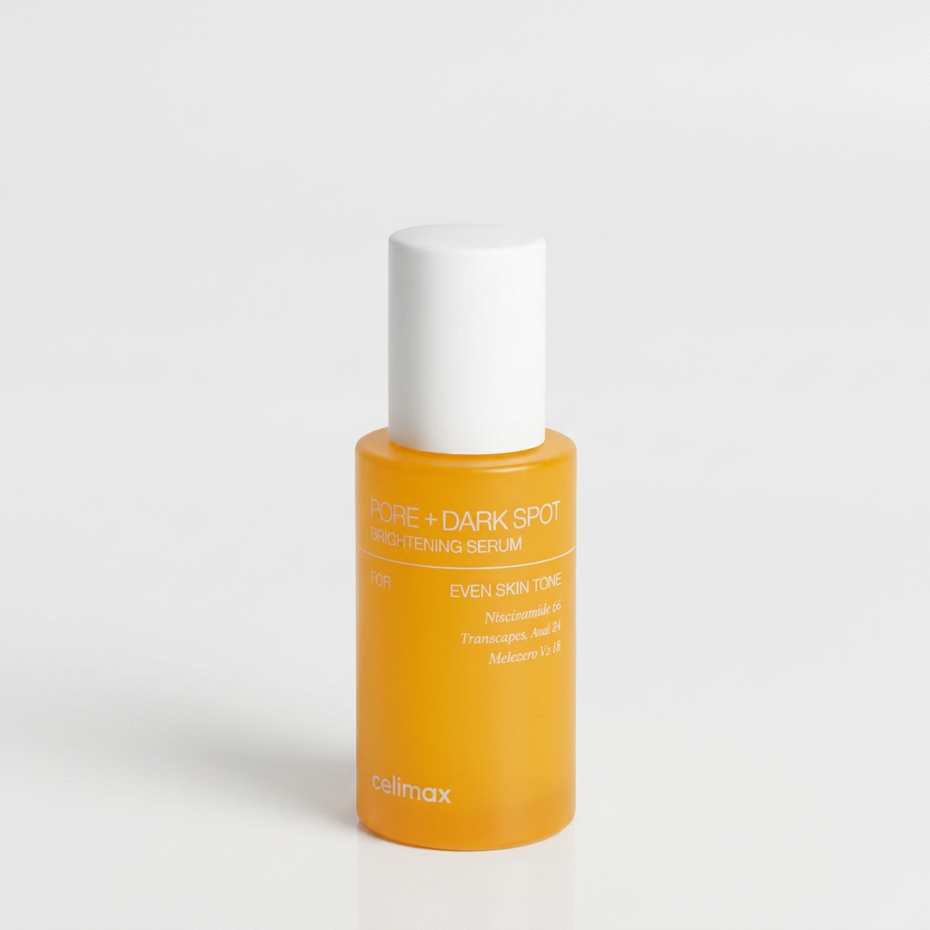 Sérum Clareador Celimax com niacinamida e ácido tranexâmico para manchas e tom uniforme da pele.