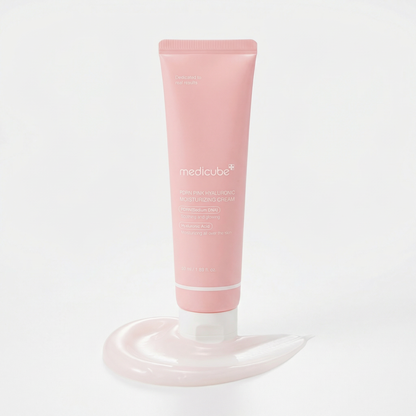 Medicube Pink PDRN Cream auxilia na elasticidade, hidratação e uniformização da pele.