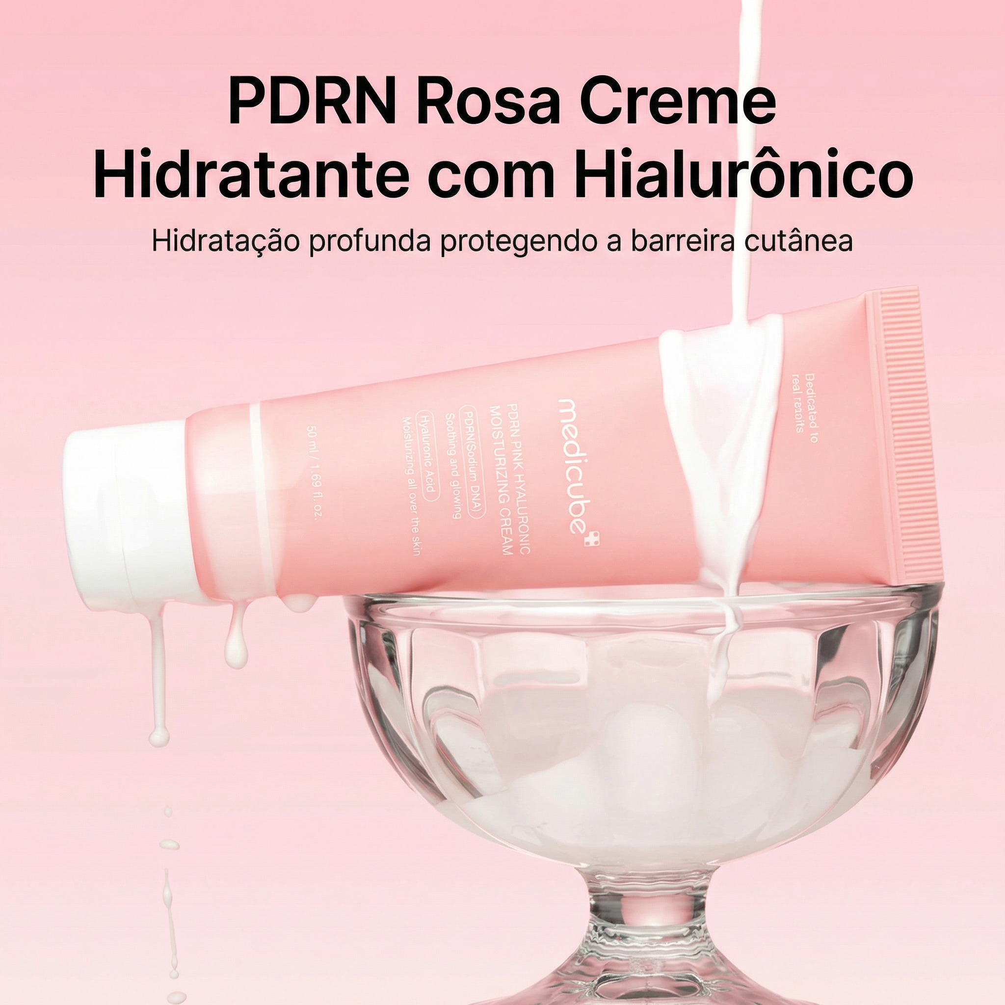 Medicube Creme Facial Rosa com PDRN e Peptídeos Hidratante e Firmador